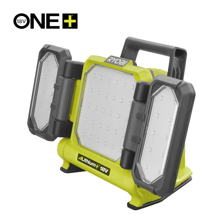 RYOBI 18V ONE+ RLP18-0 – Składana lampa warsztatowa 3-panelowa